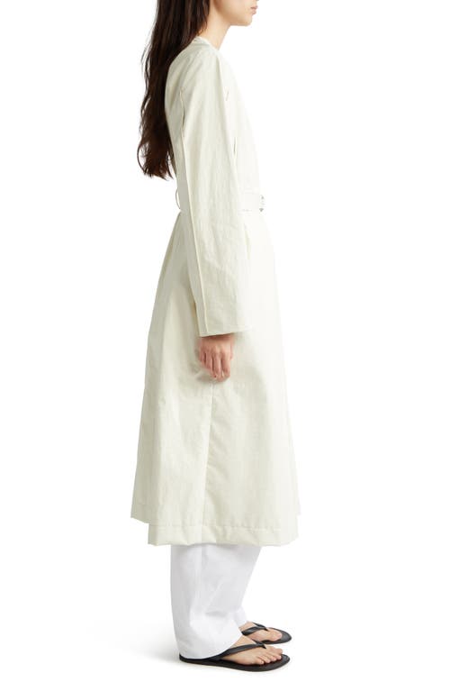 Partow Aiden Coated Cotton Blend Trench Coat In Bone