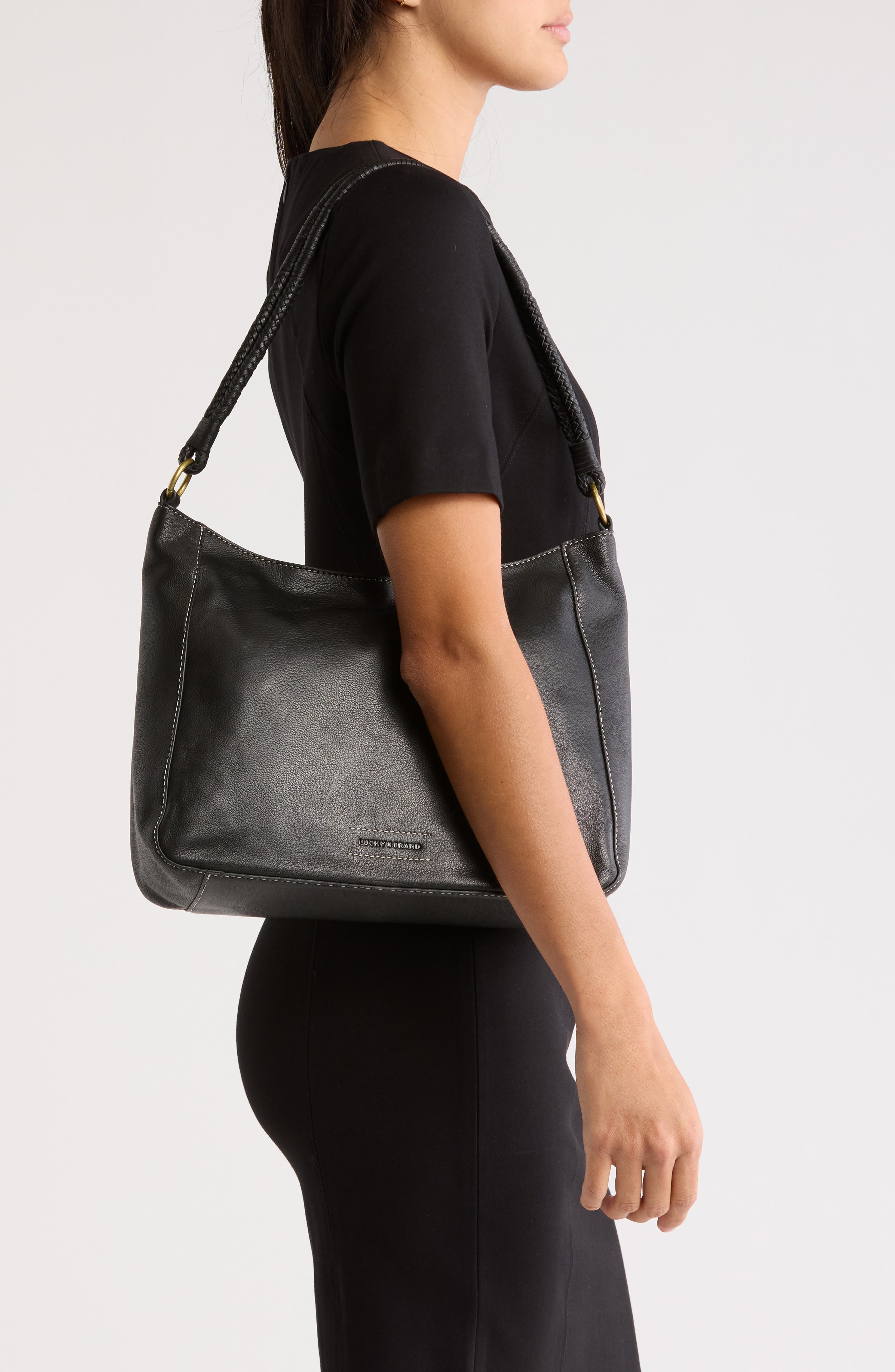 Lucky Brand Tyra Leather Shoulder Bag, Alternate, color, 