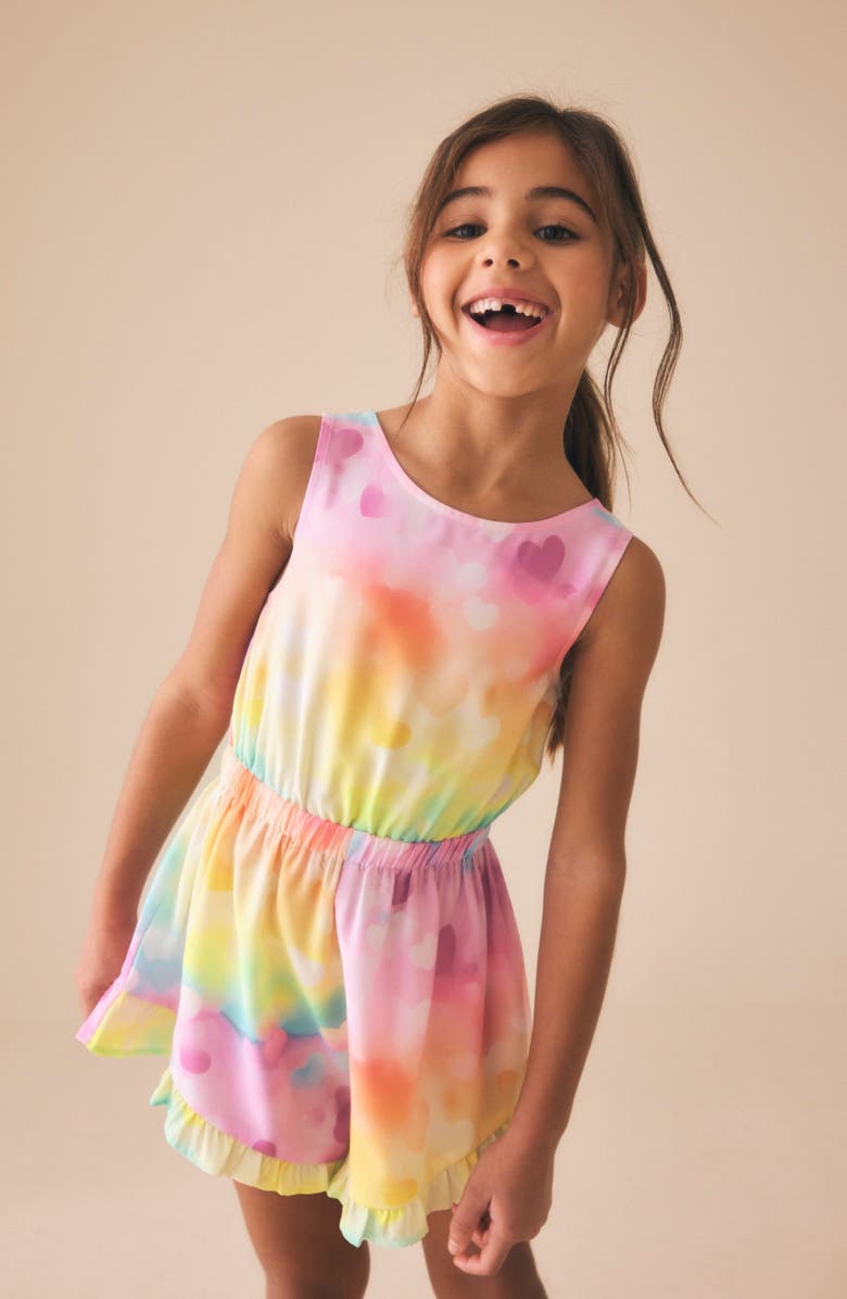 NEXT Kids' Colorful Heart Print Romper, Alternate, color, Pink Multi