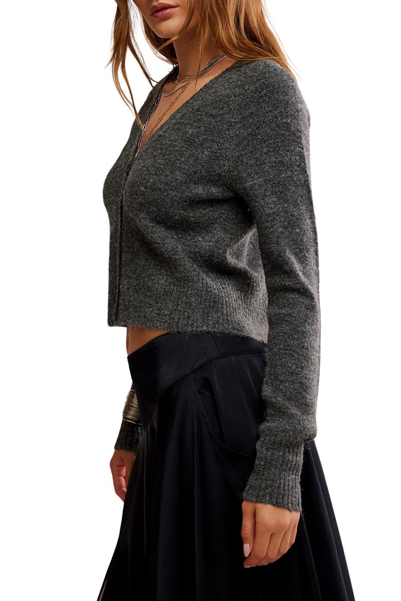 School Girl Crop Cardigan, Alternate, color, CHARCOAL HEATHER