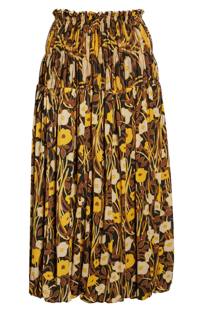 Rebecca Taylor Floral Tiered Skirt, Alternate, color, Daphne Fleur Black C