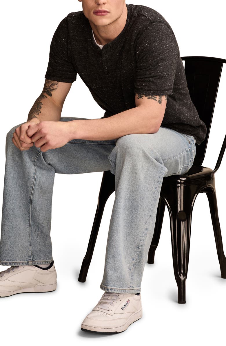 Lucky Brand Short Sleeve Cotton Blend Henley, Alternate, color, 001 Black