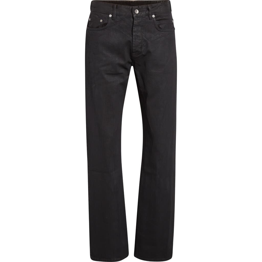 Rick Owens Drkshdw Fog Cut Coated Jeans In Black