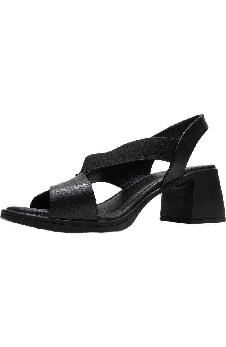 Forever & Always Shoes Crina Elasticated Leather Chunky Heel Sandal, Alternate, color,