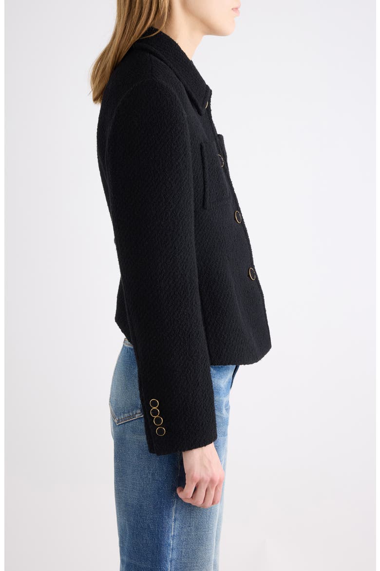 Wool Blend Bouclette Blazer, Alternate, color, BLACK