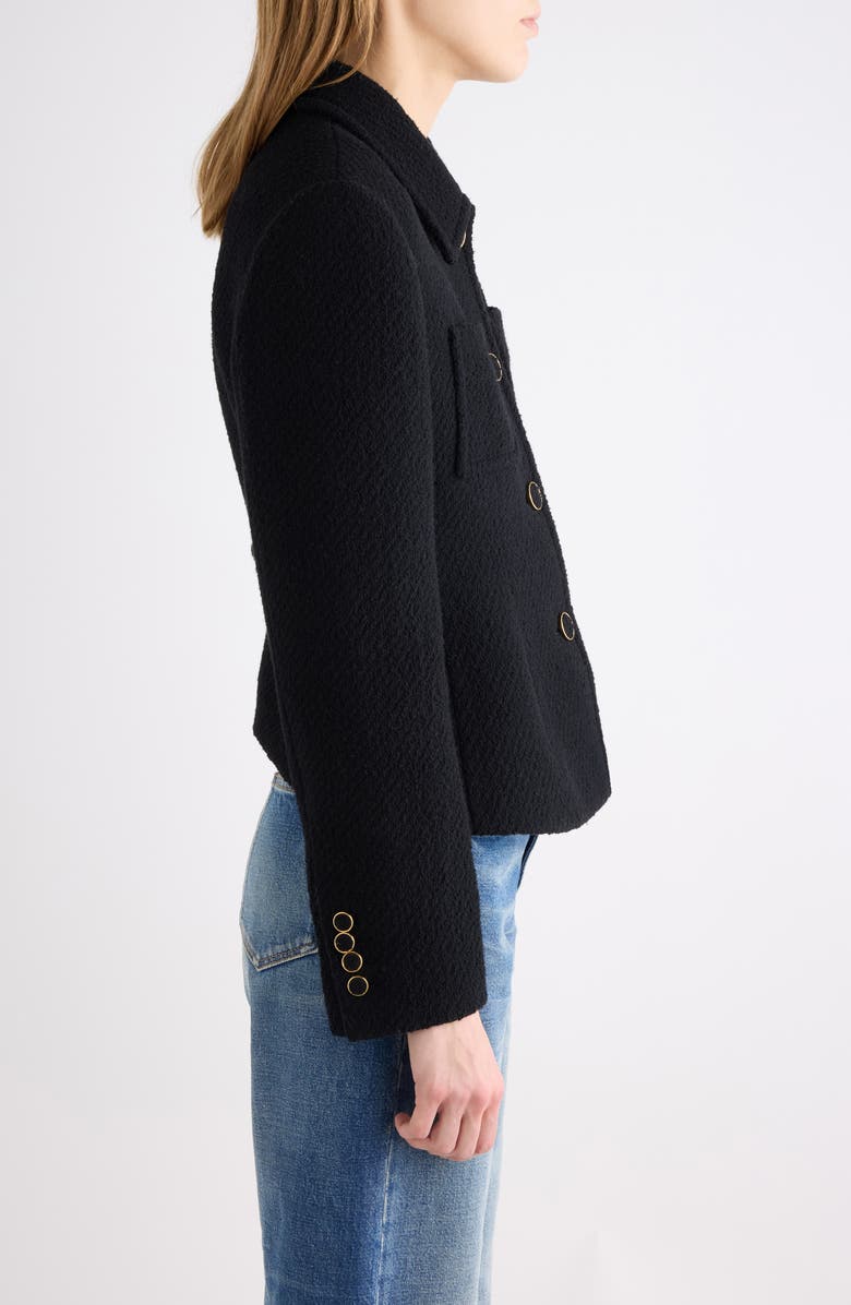 Chloé Wool Blend Bouclette Blazer, Alternate, color, Black