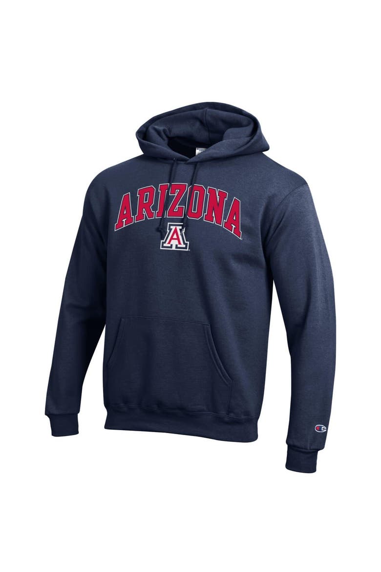 Men's Champion  Navy Arizona Wildcats Arched Logo Fleece Pullover Hoodie, Alternate, color, Navy