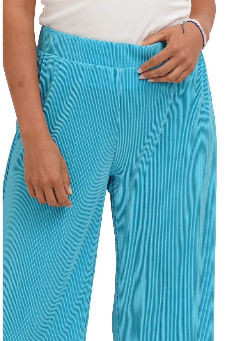 Plisse Wide Leg Crop Pants, Alternate, color, BLUE ATOLL