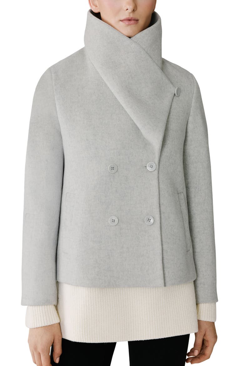 Tala Double Breasted Wool Blend Coat, Main, color, STONE BLUE HEATHER