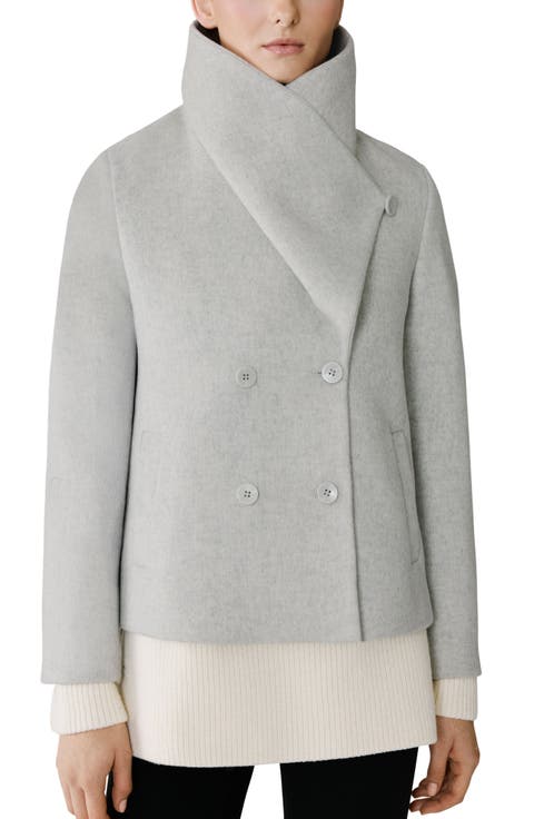 Tala Double Breasted Wool Blend Coat