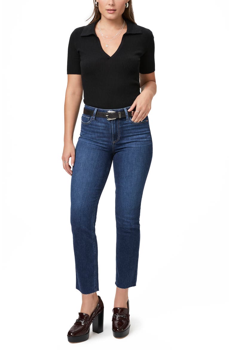 Cindy Raw Hem High Waist Straight Leg Jeans, Alternate, color, DEVOTED