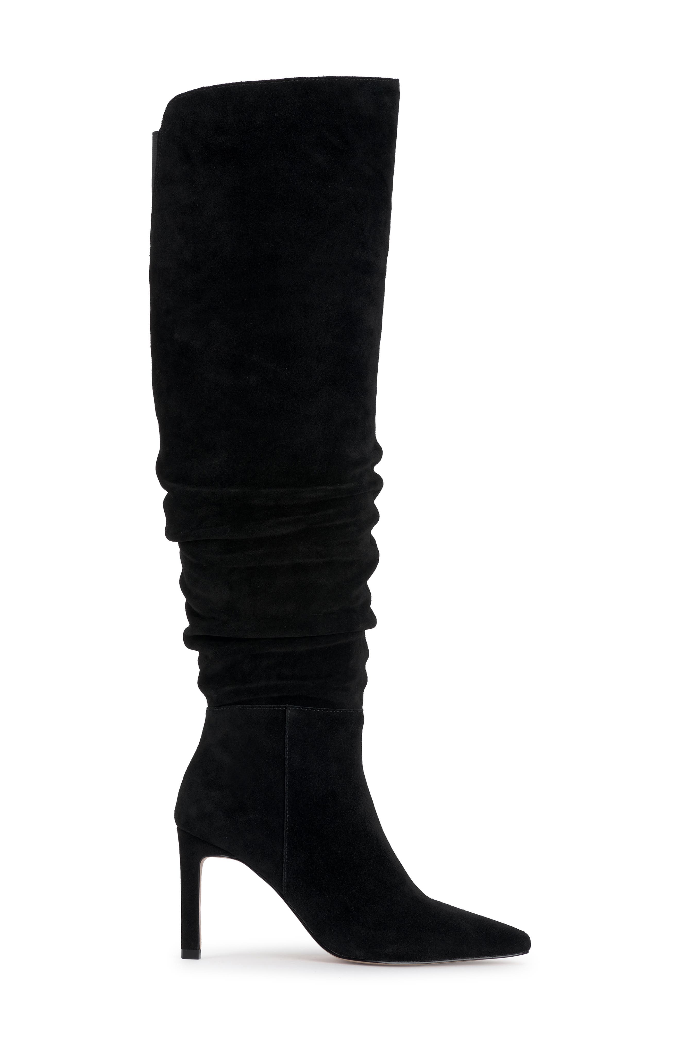 Jessica Simpson Emetta Pointed Toe Over the Knee Boot, Alternate, color, Black Oil Suede