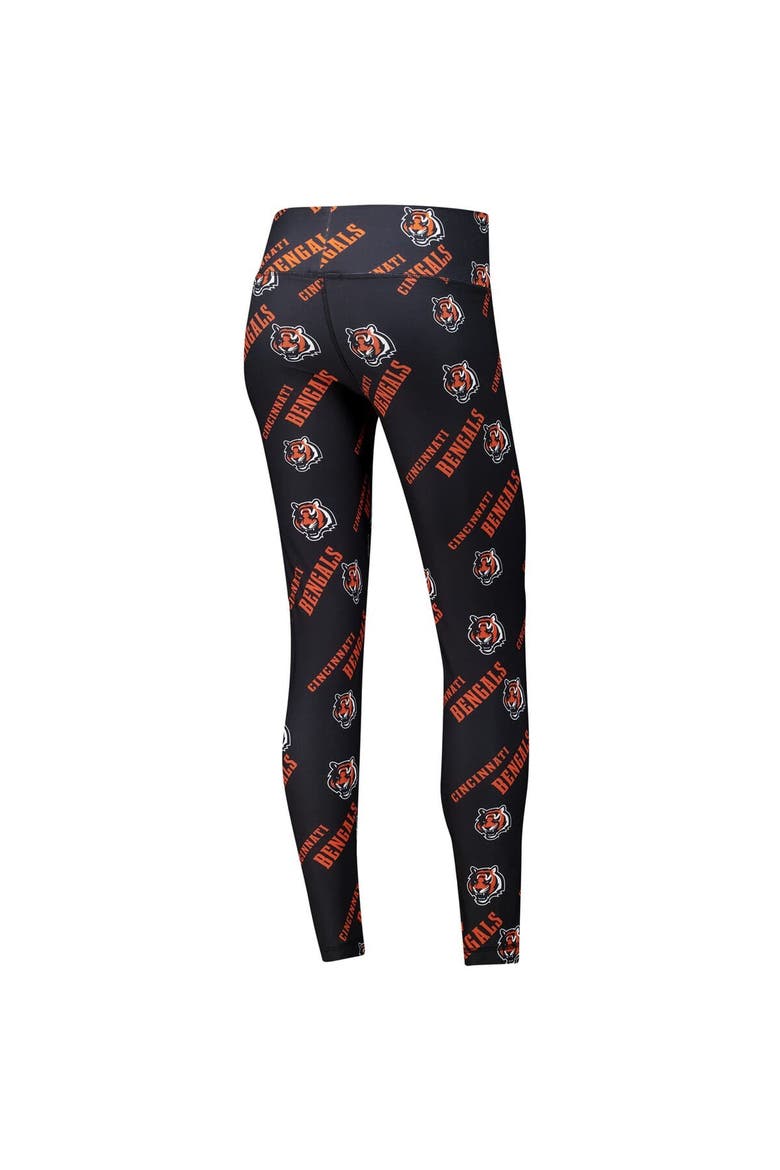 Women's Concepts Sport Black Cincinnati Bengals Breakthrough Allover Print Knit Sleep Leggings, Alternate, color, Black