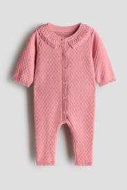 H&M Textured-knit Cotton Romper Suit