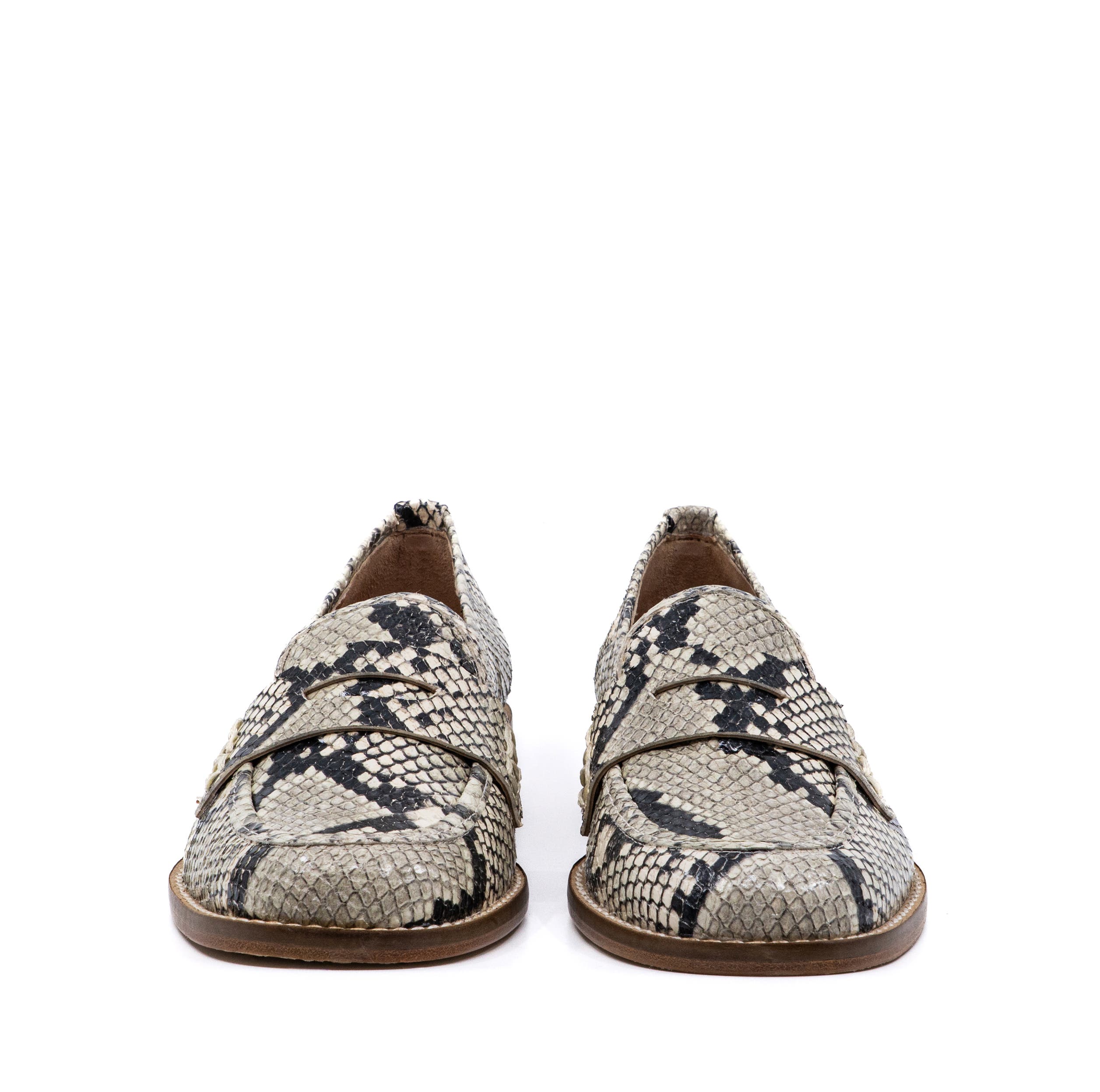 Andrea Gomez Camila Leather Loafer, Alternate, color, Grey Faux Phyton