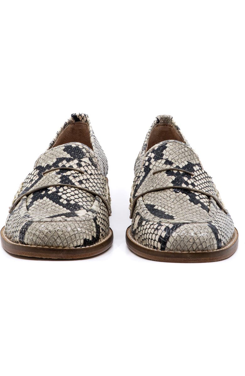 Andrea Gomez Camila Leather Loafer, Alternate, color, Grey Faux Phyton