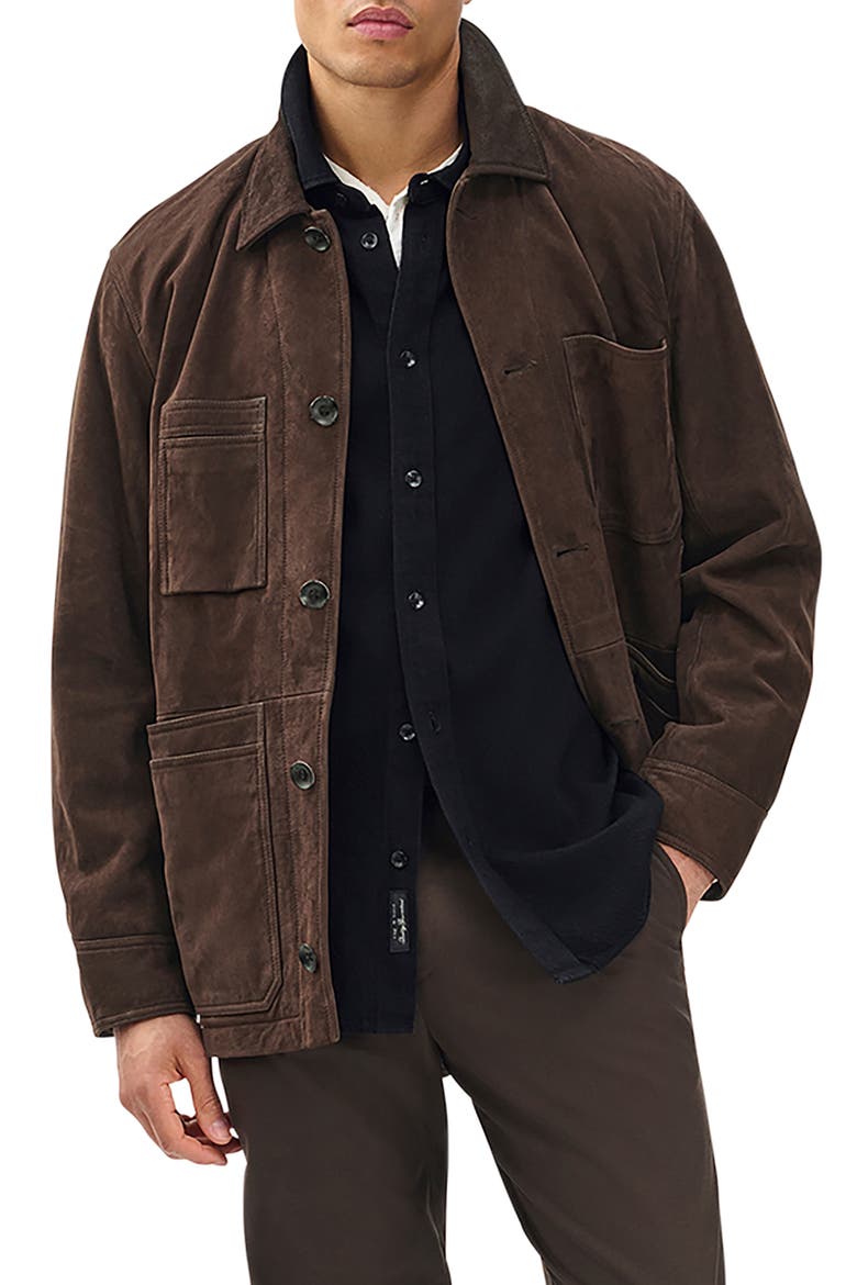 Graham Suede Chore Jacket, Main, color, BROWN