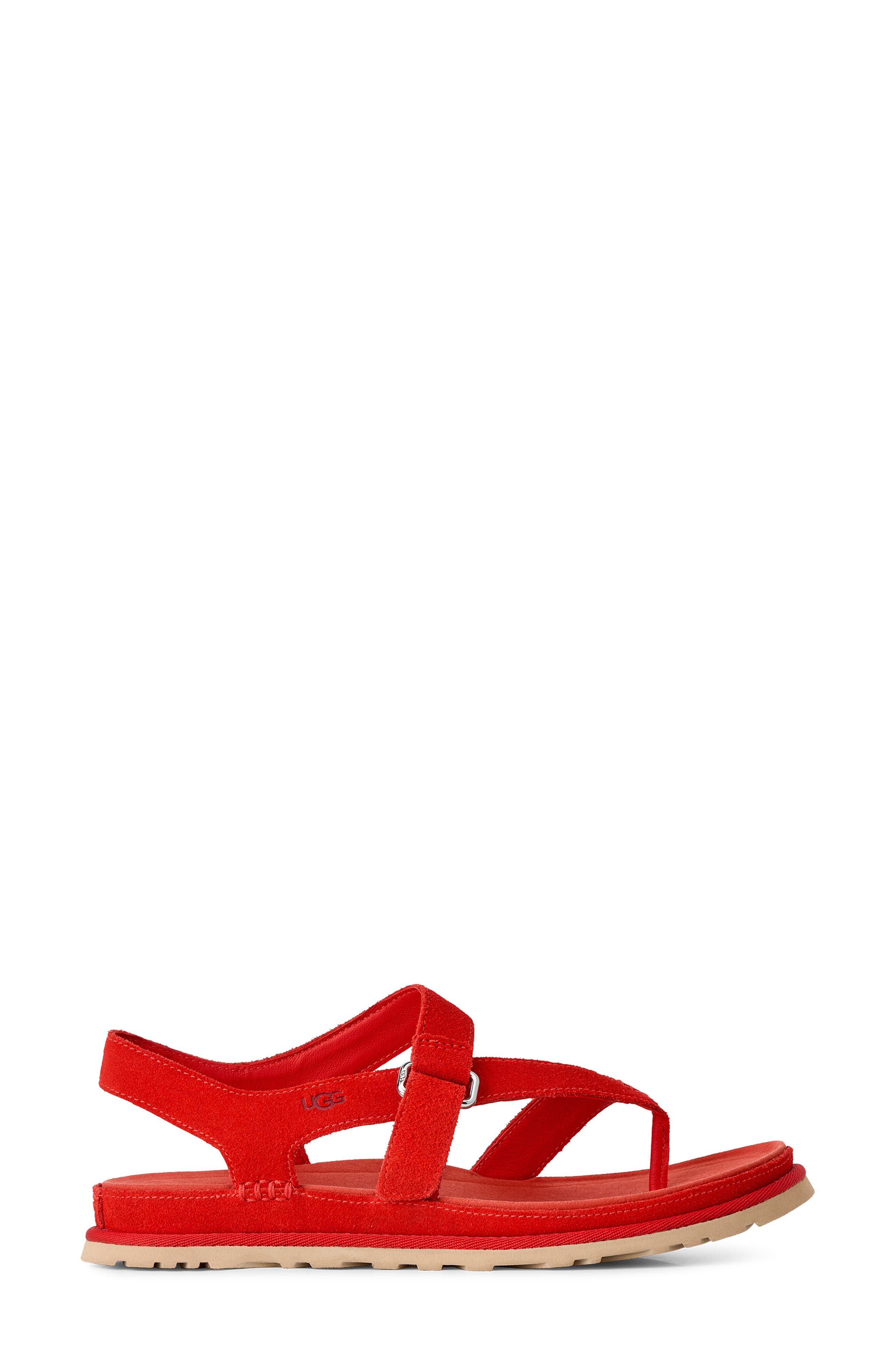 GoldenGaze Toe Post Suede Sandal, Alternate, color, RED PEPPER