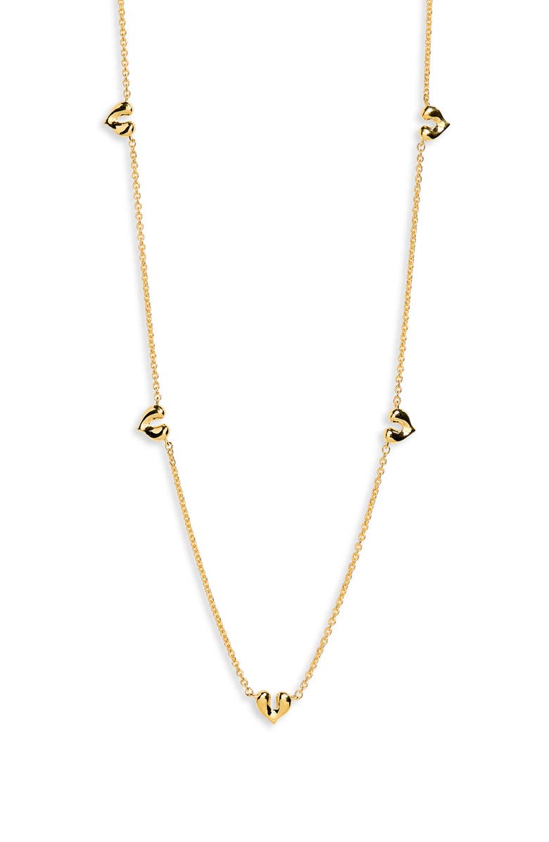 Missoma Molten Heart Mini Charm Choker, Main, color, Gold