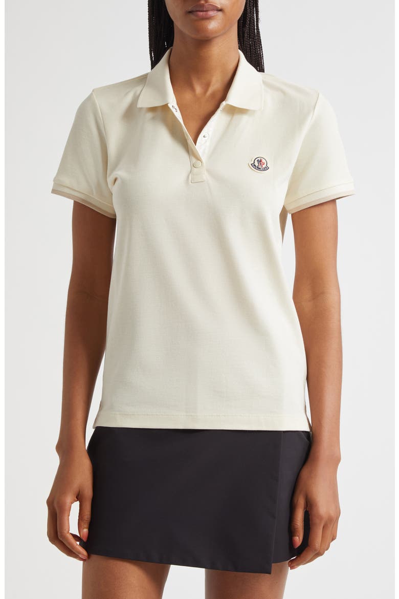 Logo Patch Cotton Piqué Polo, Main, color, SILK WHITE