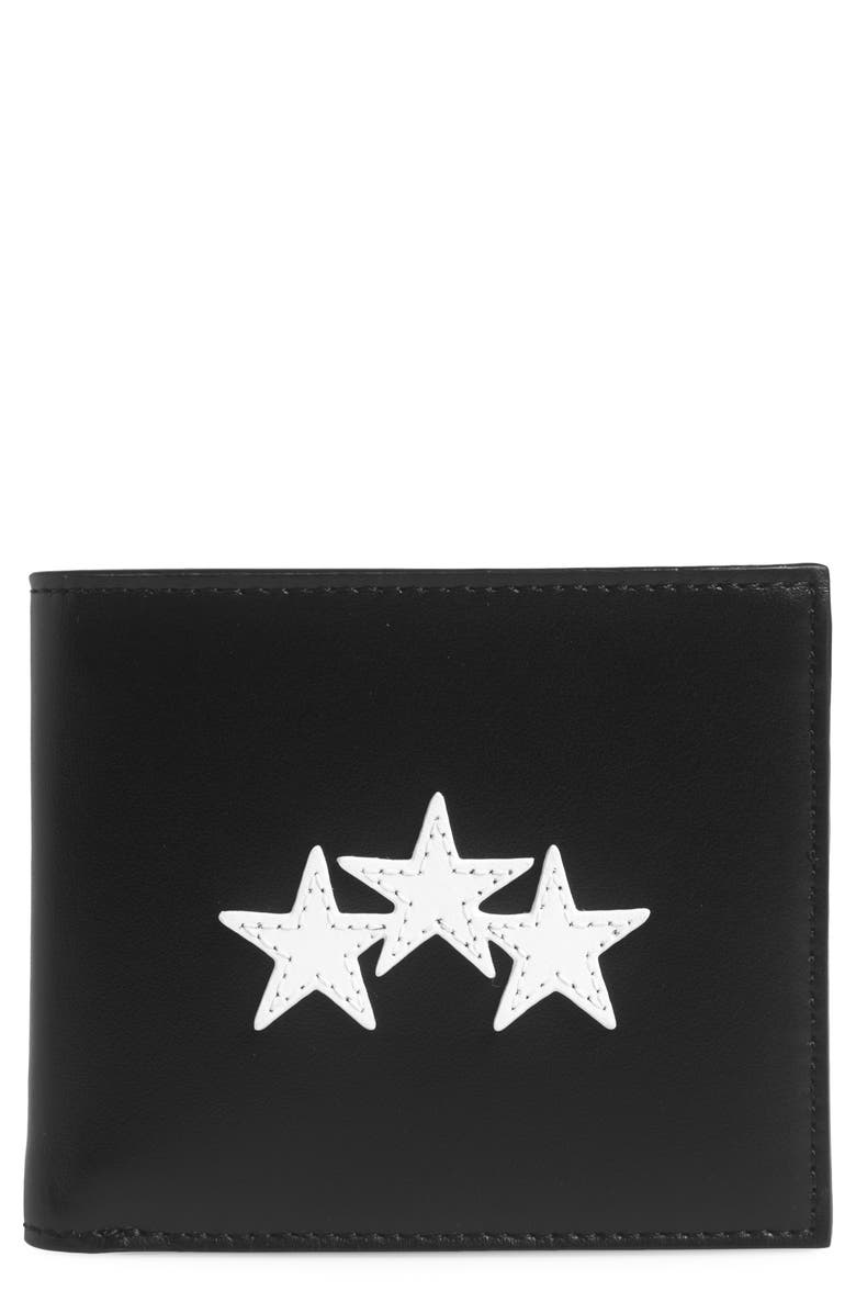 AMIRI Three Star Leather Bifold Wallet, Main, color, Black