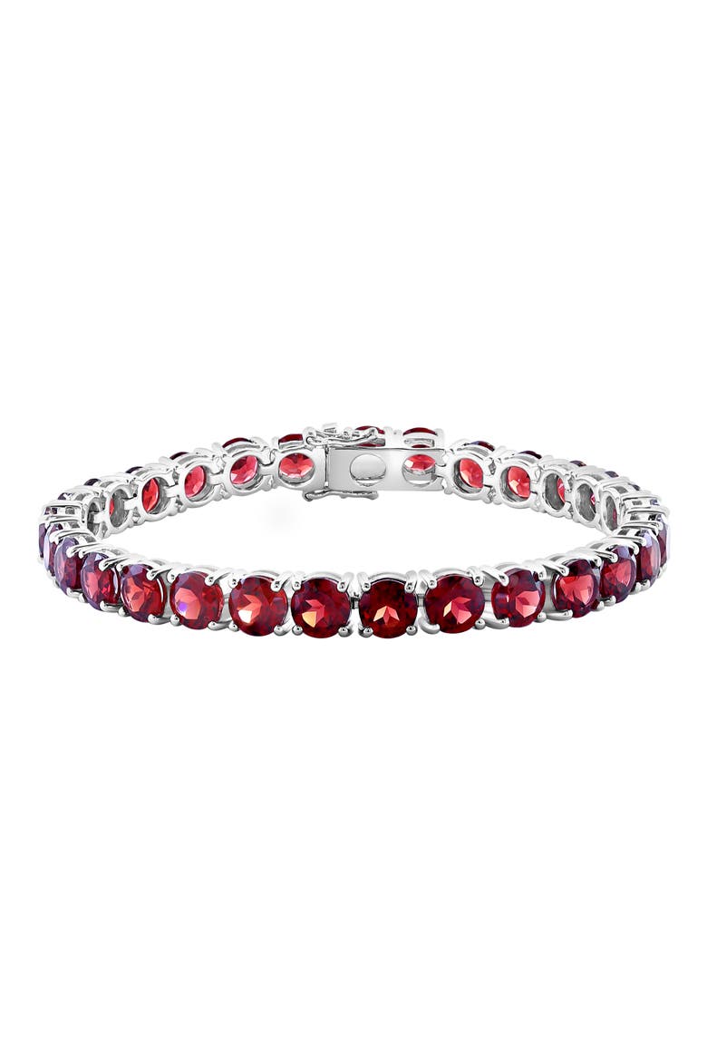 Sterling Silver Garnet Tennis Bracelet, Main, color, SILVER