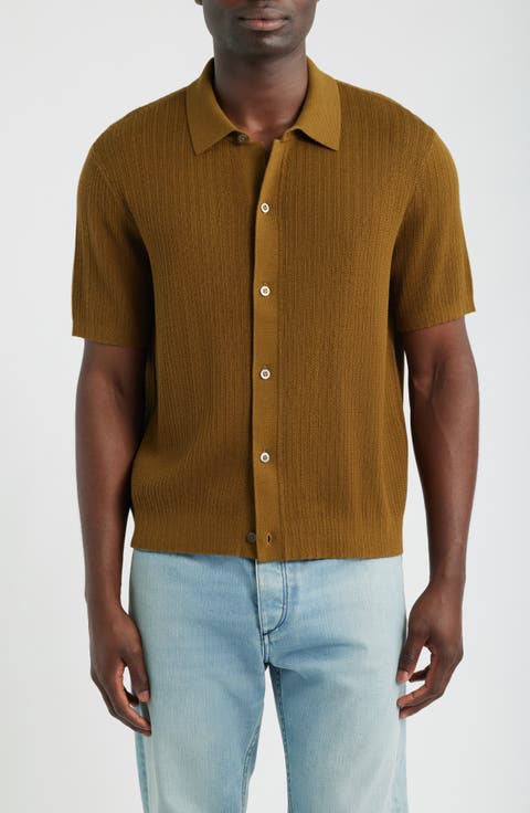 Nile Stitch Button-Up Sweater Polo