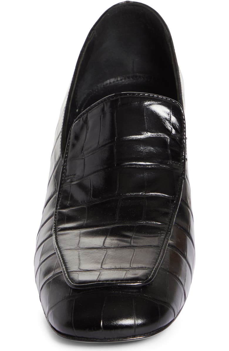 TOTEME The Block Heel Croc Embossed Loafer, Alternate, color,