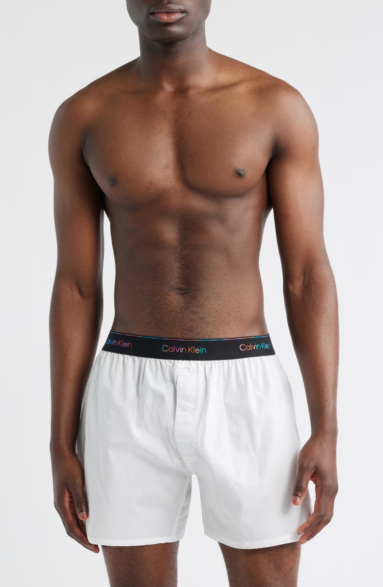 Calvin Klein Pride Cotton Boxers, Main, color, White