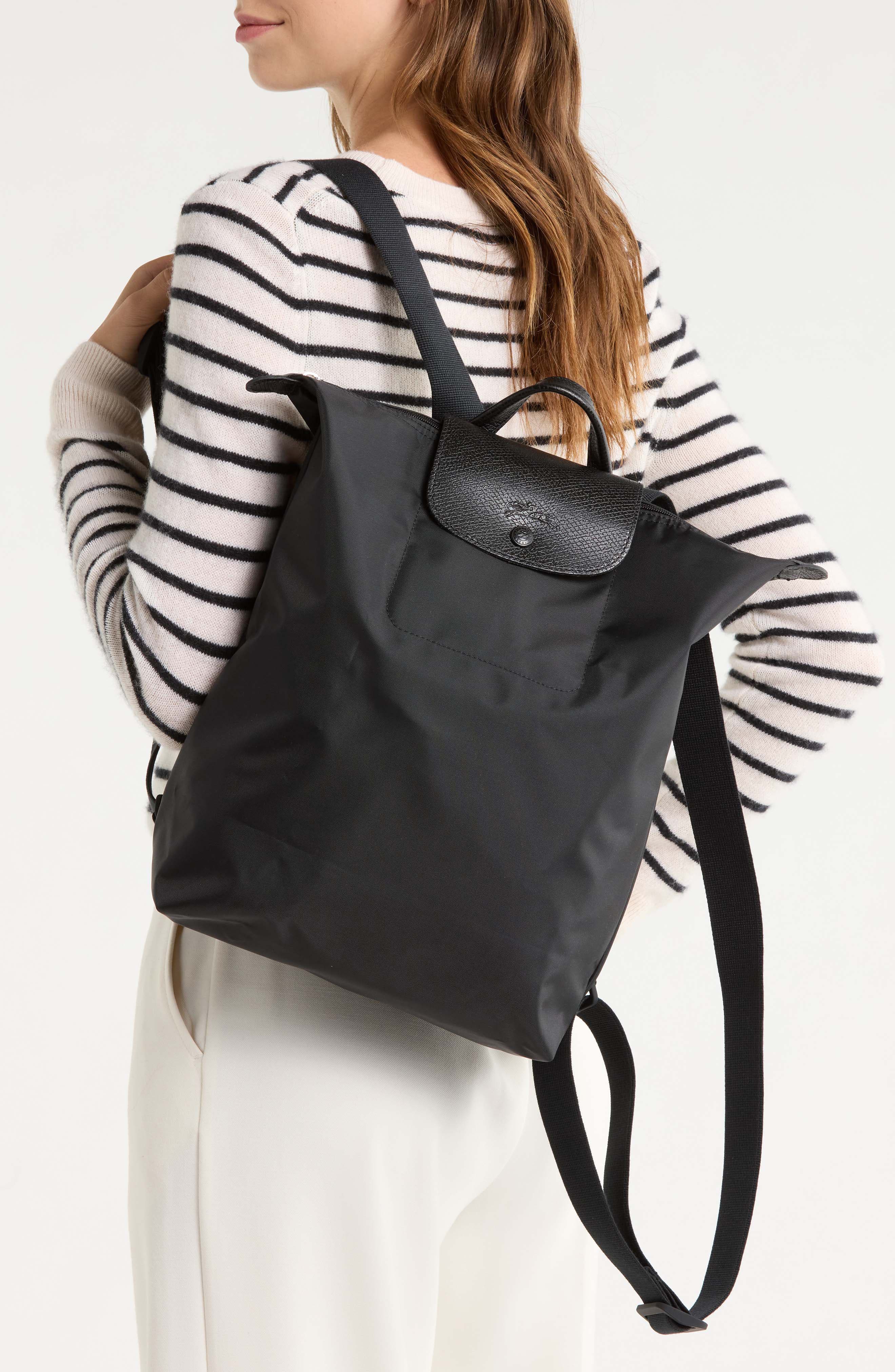 Longchamp Medium Le Pliage One Backpack, Alternate, color, Black