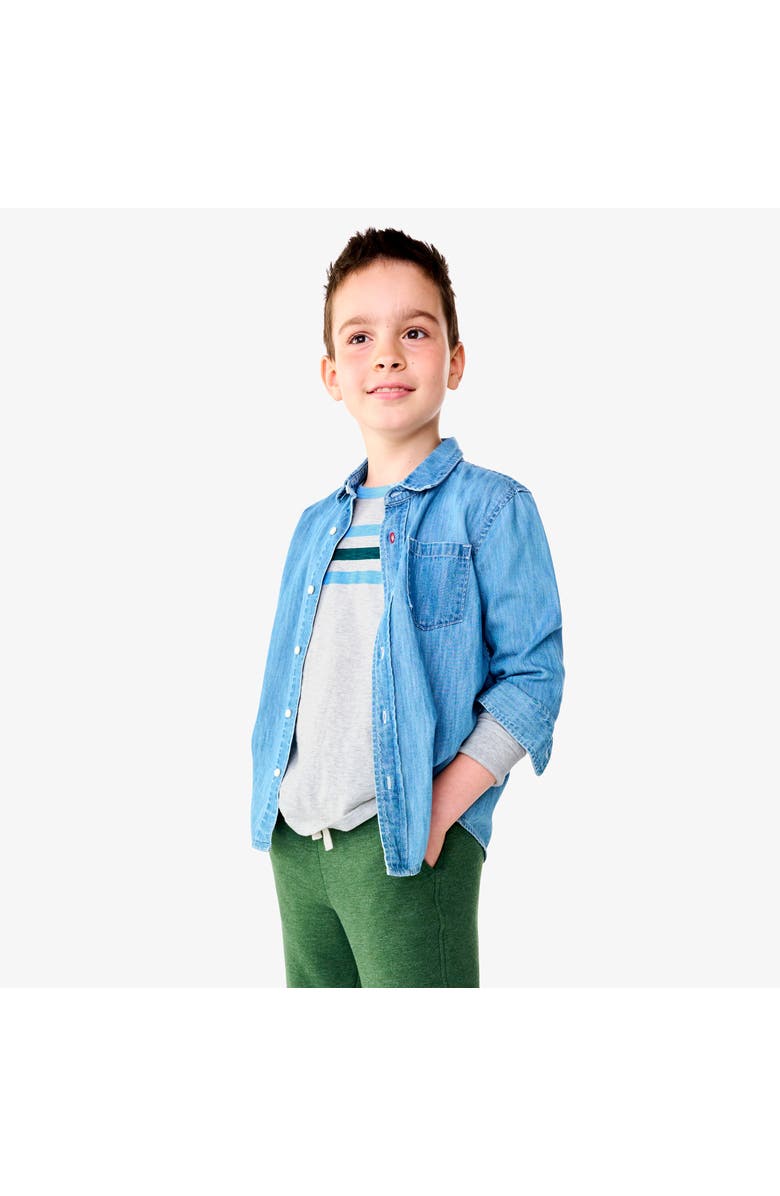 Primary Long Sleeve Chambray Button Down, Alternate, color,