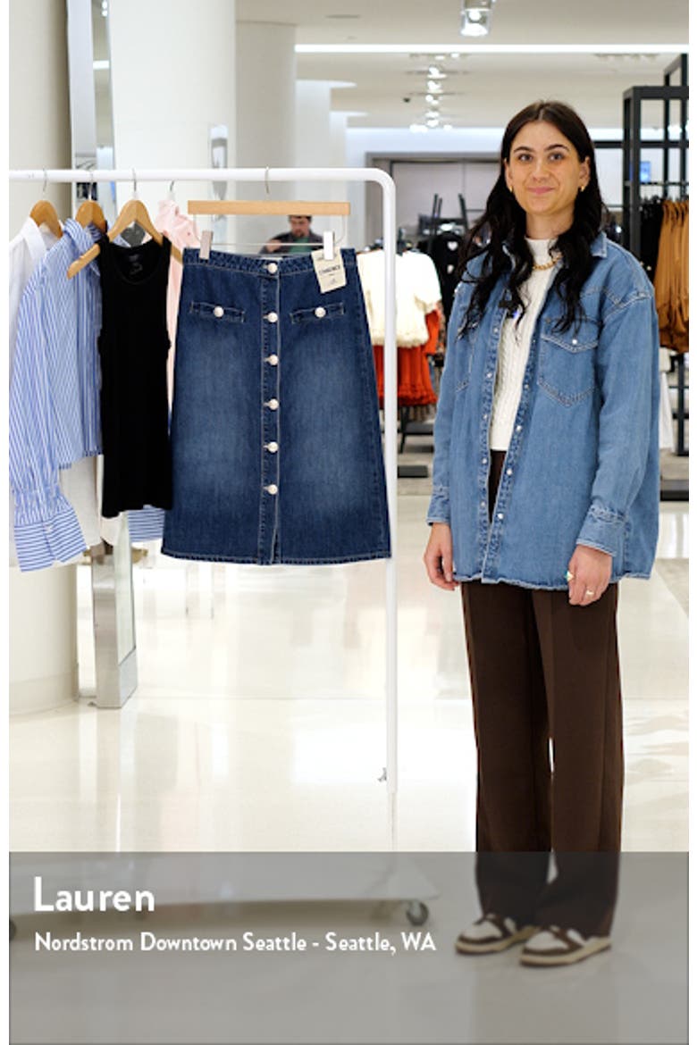 Landry Button Front Denim Skirt video