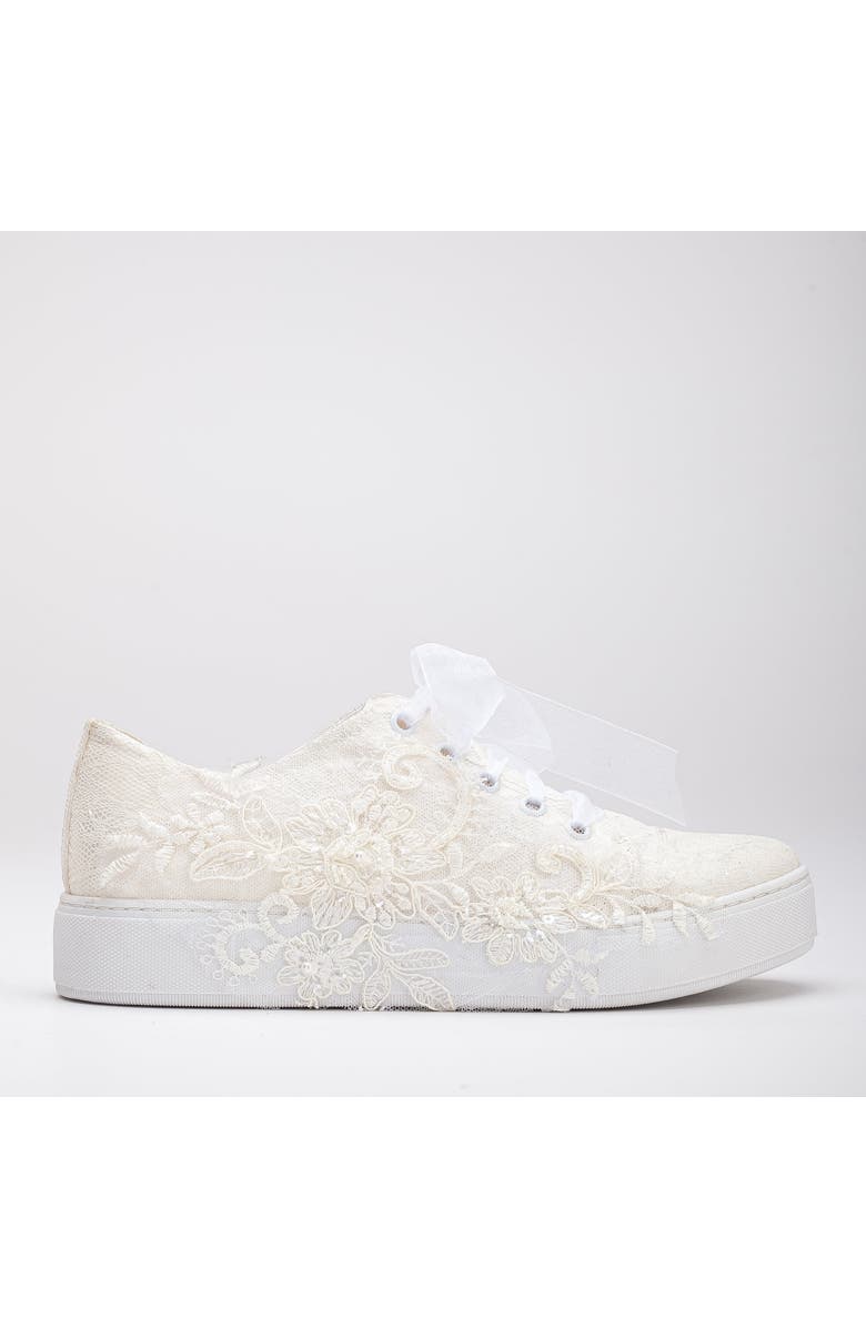 Forever & Always Shoes Elise Lace Bridal Sneakers, Main, color, Ivory