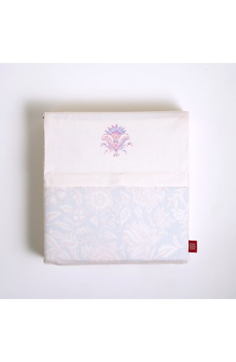 Zsa Zsa Zsu Lahor 200 Tc King Size 100% Cotton Percale Duvet Cover Full Set 94X87 In, Alternate, color, Blue