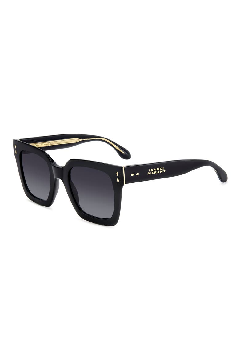51mm Square Sunglasses, Alternate, color, BLACK/ DARK GREY SF