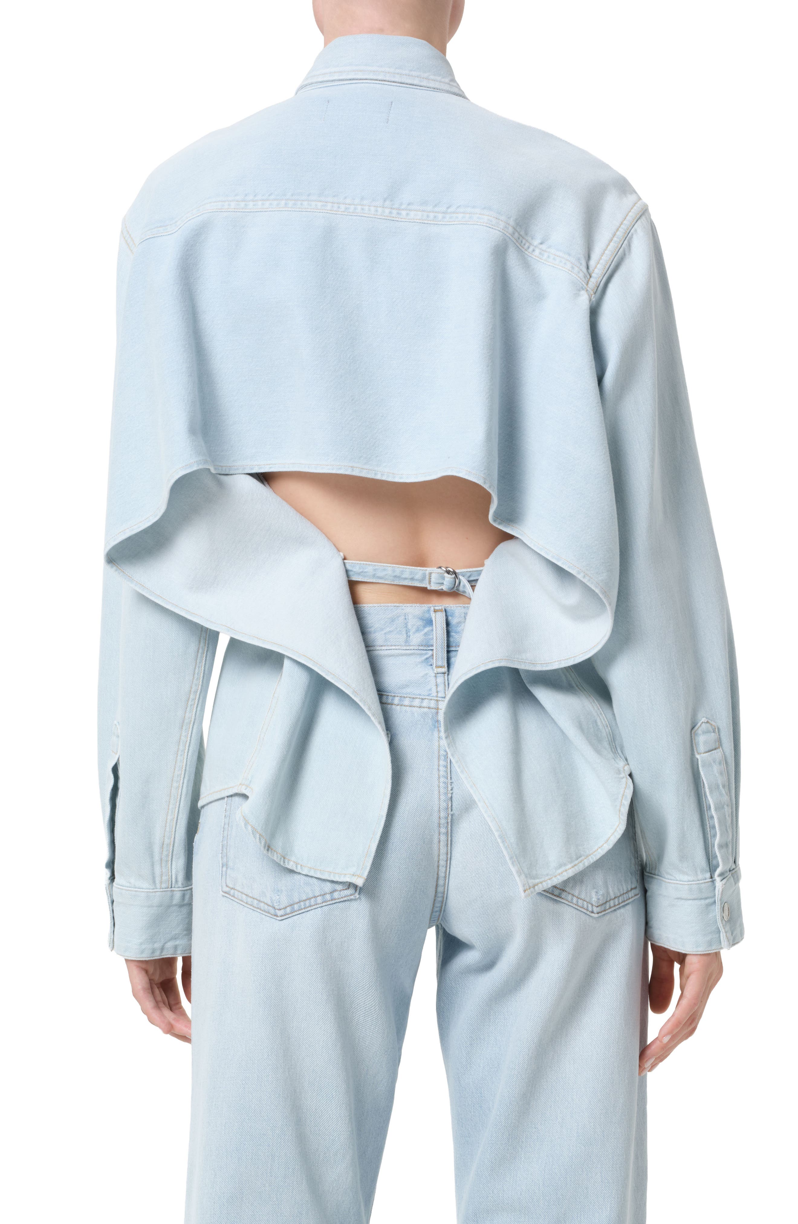 Theo Flutter Denim Shirt - image 2