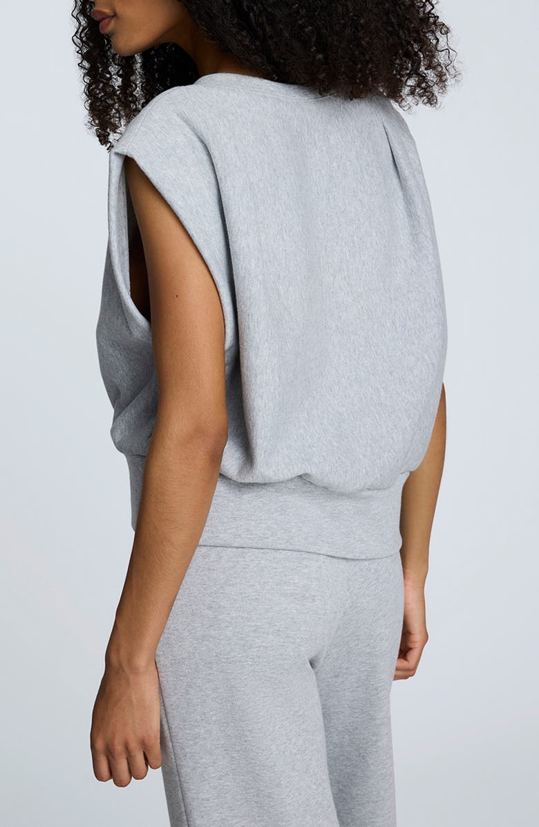 Kenneth Cole Terry Pleated Shoulder Top, Alternate, color, Light Grey Heather