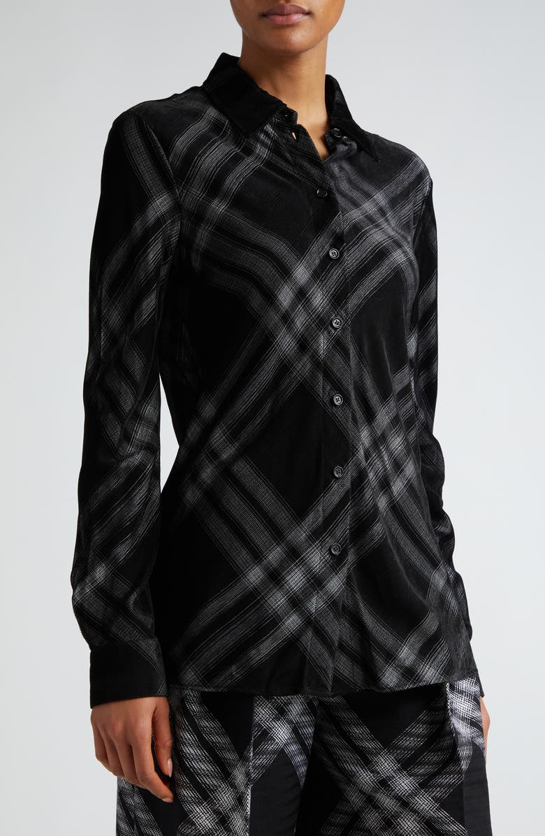 Burberry Slim Fit Large Check Button-Up Shirt, Alternate, color, 