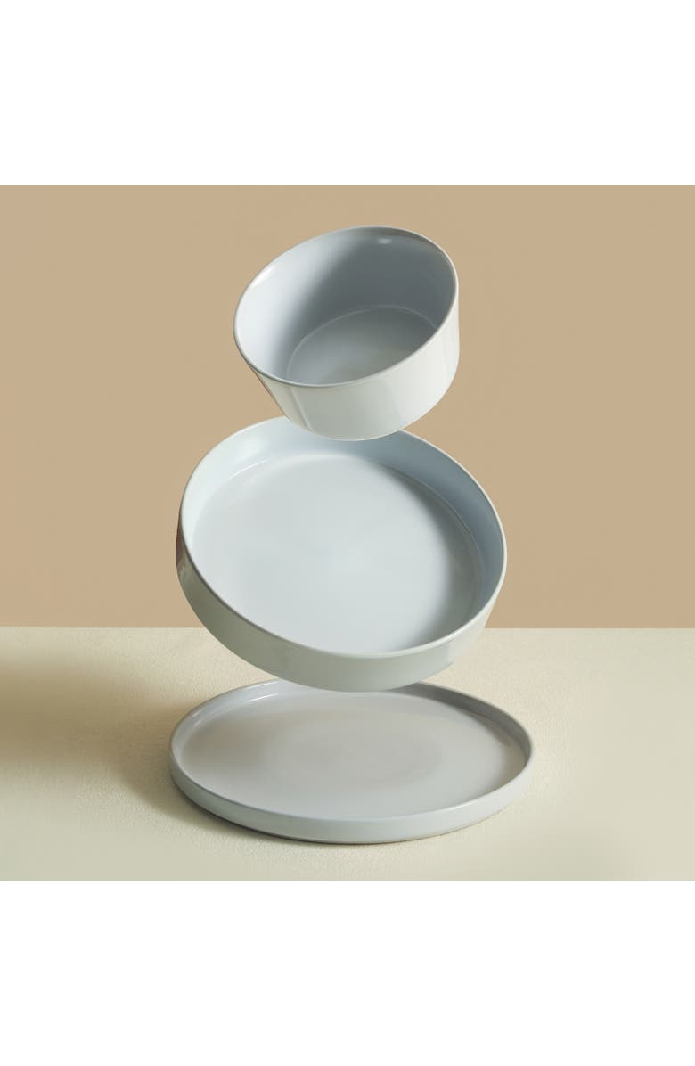 Stone Lain Celina Stoneware 24-Piece Dinnerware Set, Cereal and Dinner Bowls, Alternate, color, White