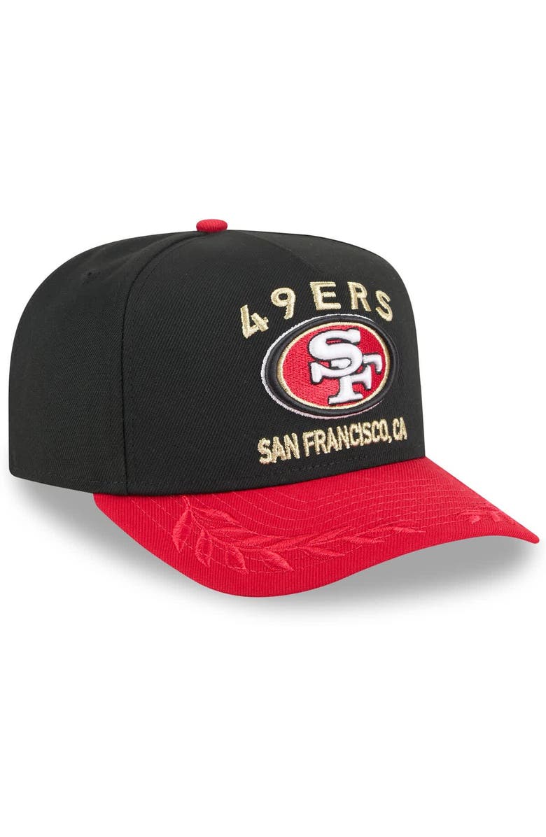 New Era Men's New Era  Black/Scarlet San Francisco 49ers 2025 NFL Draft A-Frame 9FIFTY Snapback Hat, Alternate, color, 