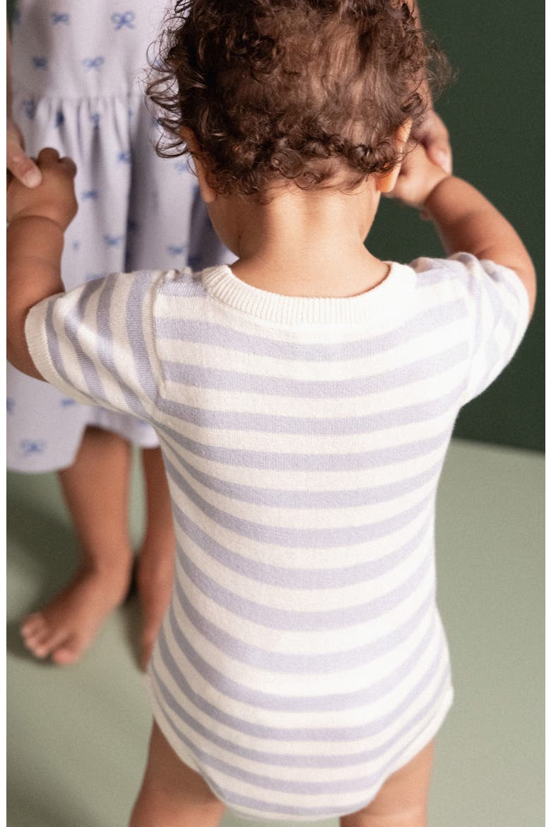 Ren Organic Cotton Knit Bodysuit, Alternate, color, ZEN BLUE SEA STRIPE