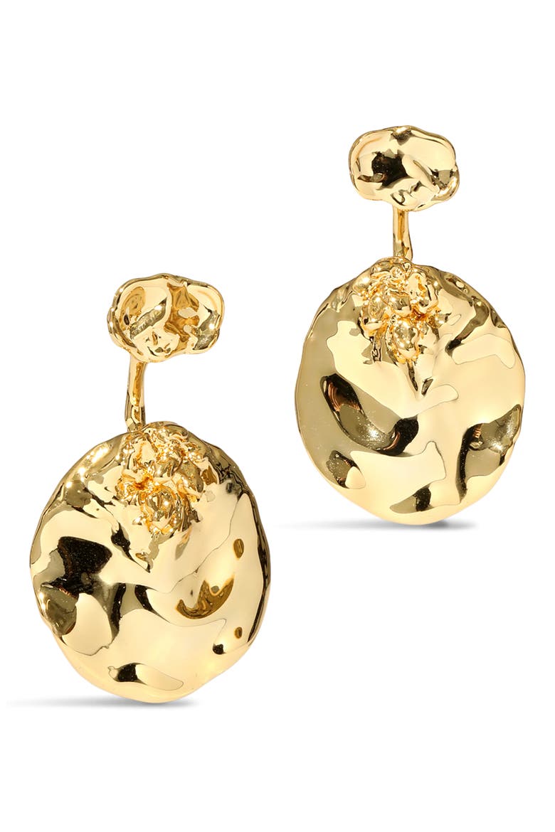 Brut Coin Drop Front/Back Earrings, Alternate, color, NO STONES