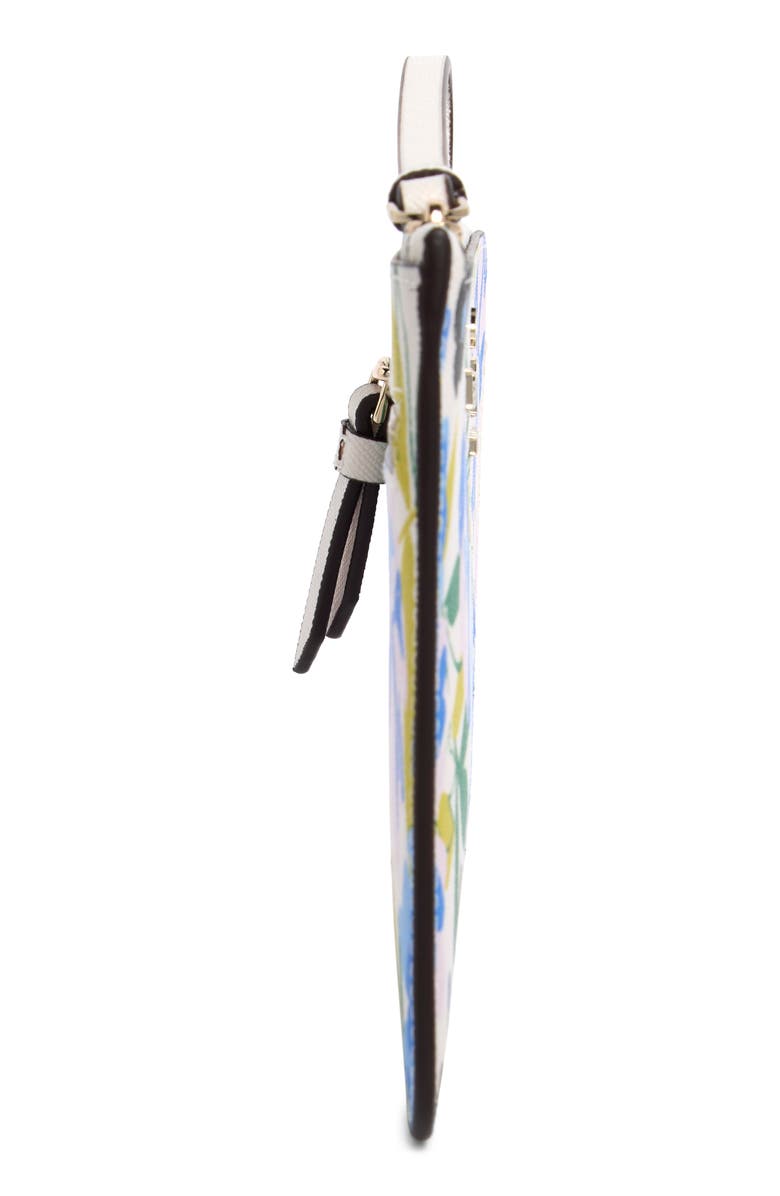 Kate Spade New York cameron festival floral leather wristlet, Alternate, color, Cream Multi
