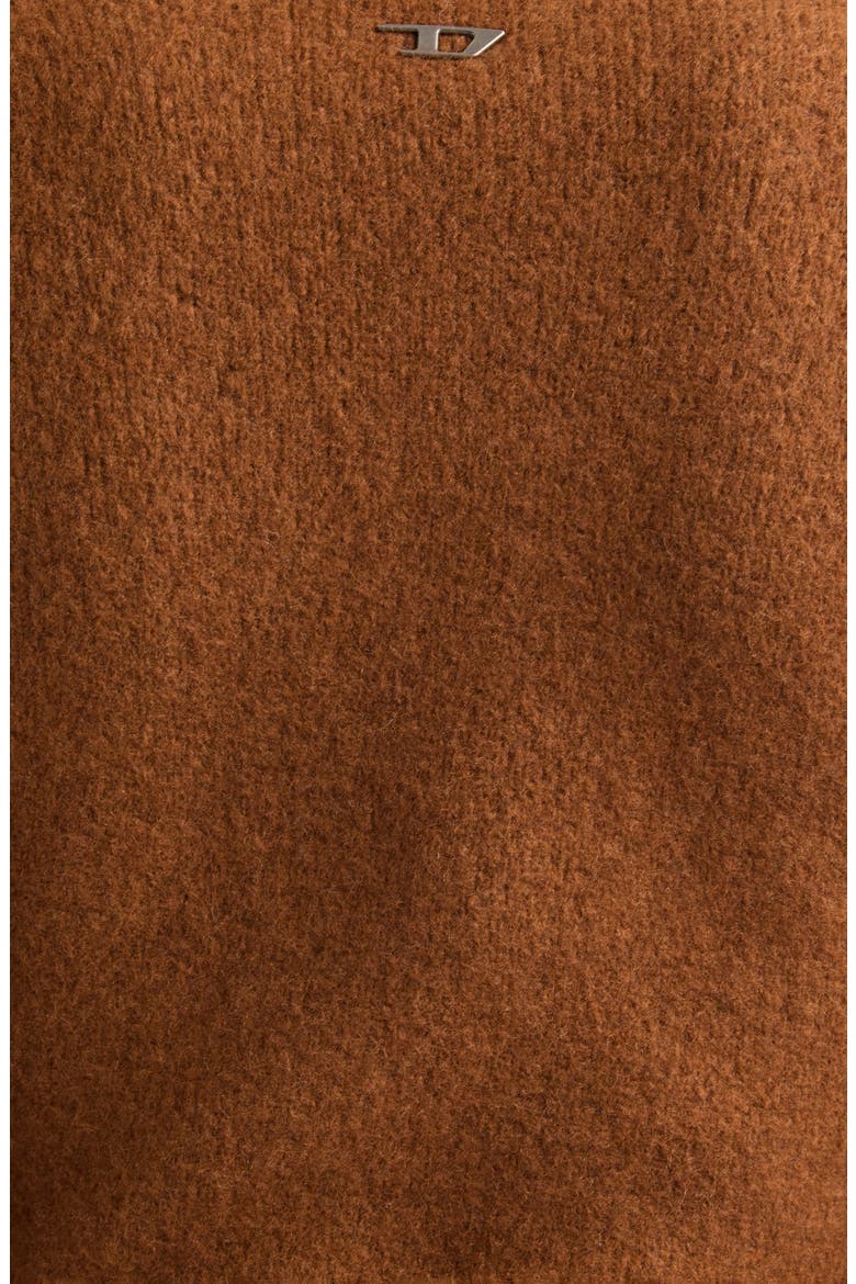 M-Anita Asymmetric Button Ribbed Wool Blend Dress, Alternate, color, BROWN