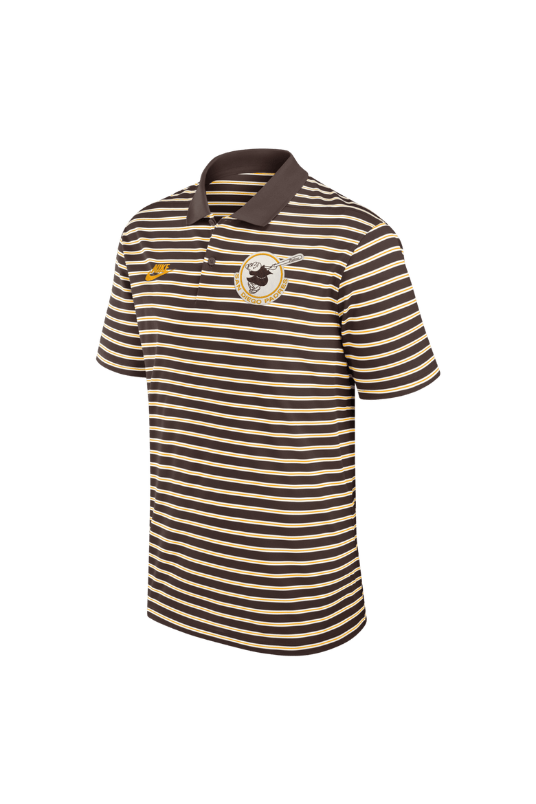 Men's Nike  Brown San Diego Padres Cooperstown Collection Dri-FIT Victory Striped Polo, Alternate, color, Brown