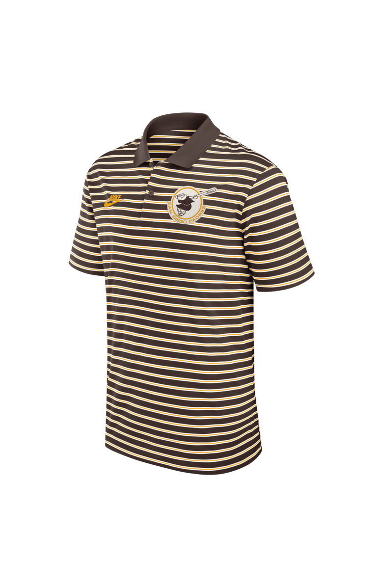 Nike Men's Nike Brown San Diego Padres Cooperstown Collection Dri-FIT Victory Striped Polo, Alternate, color, Brown