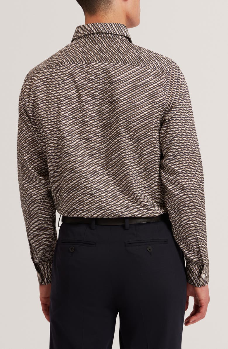 Ted Baker Agnar Print Cotton Button-Up Shirt, Alternate, color, Multi Color