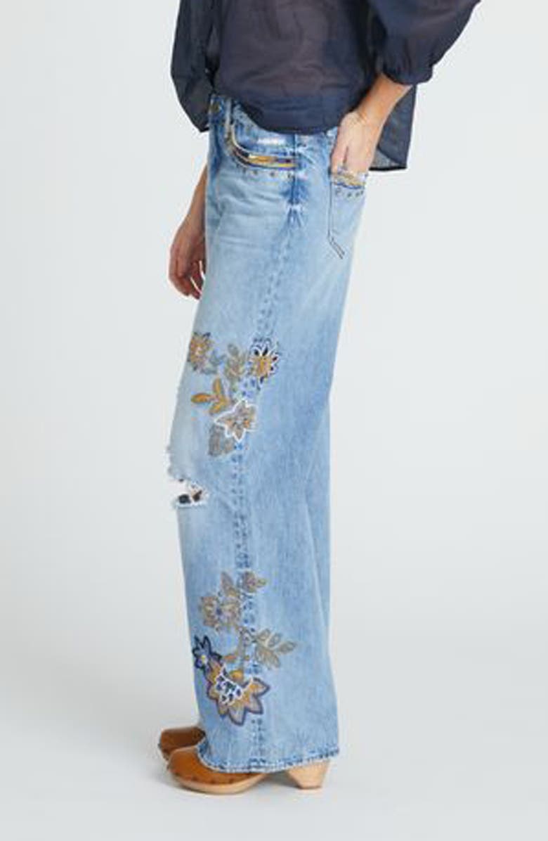 Driftwood Marlena Copper Magnolia Wide Leg Jeans, Alternate, color, Light Wash