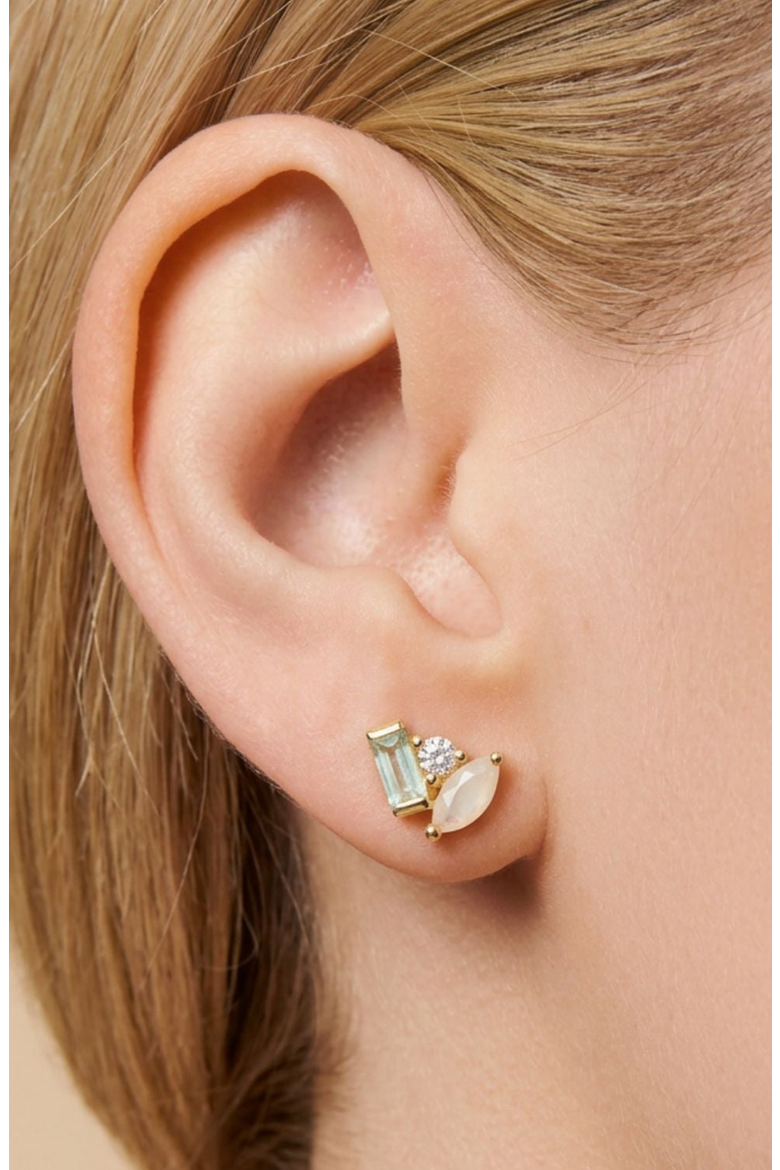 Seraphina Moonstone Topaz Stud Earrings, Alternate, color, Gold