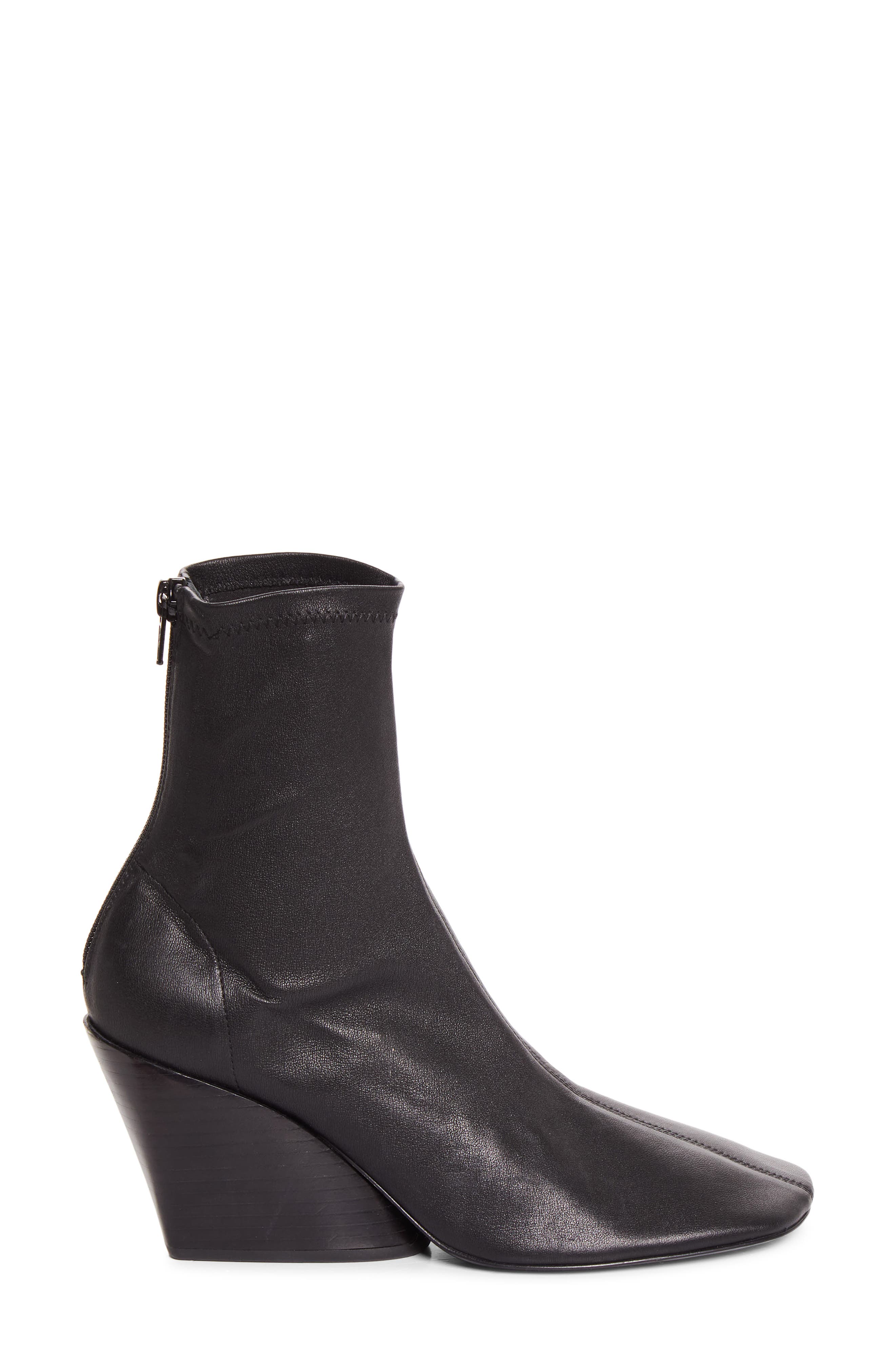 Proenza Schouler Slant Stretch Bootie, Alternate, color, Black